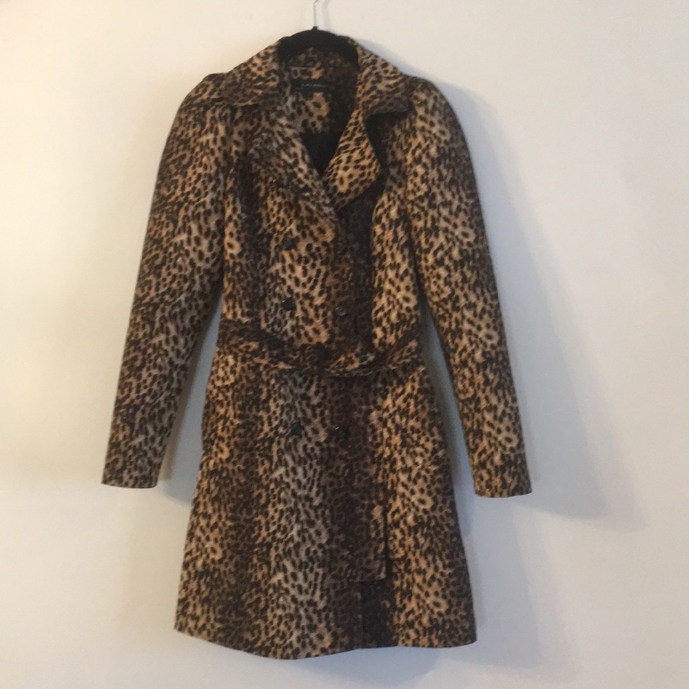 Zara Woman Leopard Print Trench Coat